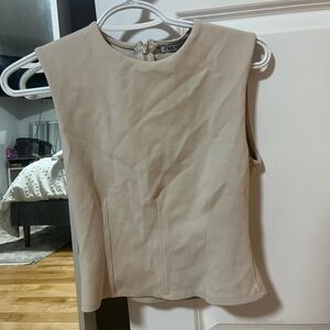 Zara Beige Sleeveless Top